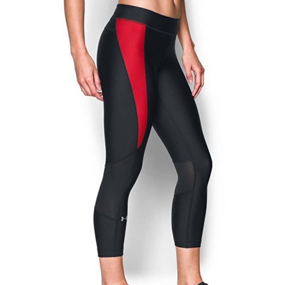 Under Armour Women's HeatGear Armour Crop,Black XS - Picture 1 of 7